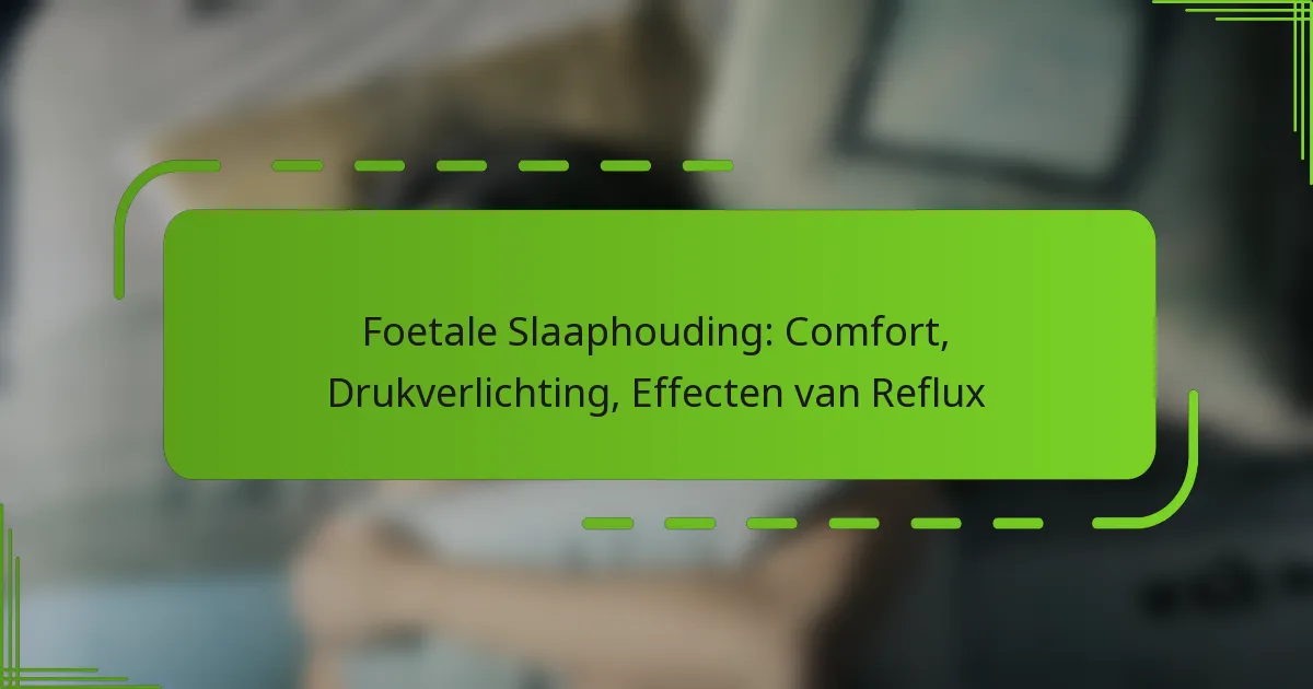 Foetale Slaaphouding: Comfort, Drukverlichting, Effecten van Reflux