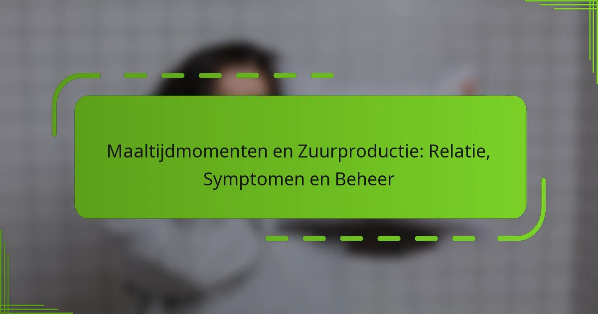 Maaltijdmomenten en Zuurproductie: Relatie, Symptomen en Beheer